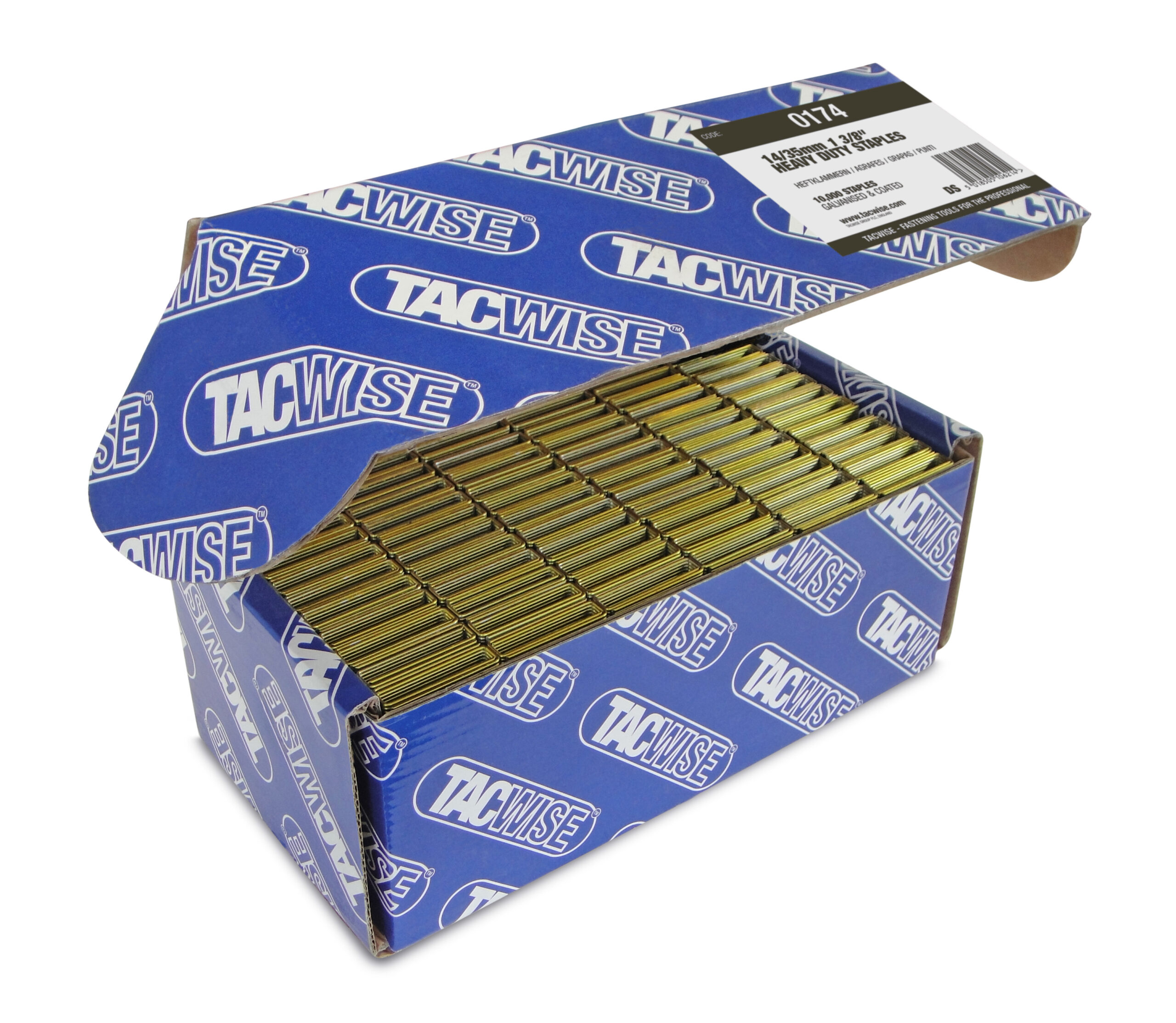 Type 14/35mm Heavy Duty Gavanised Narrow Crown Staples, Copper, Box of 10,000