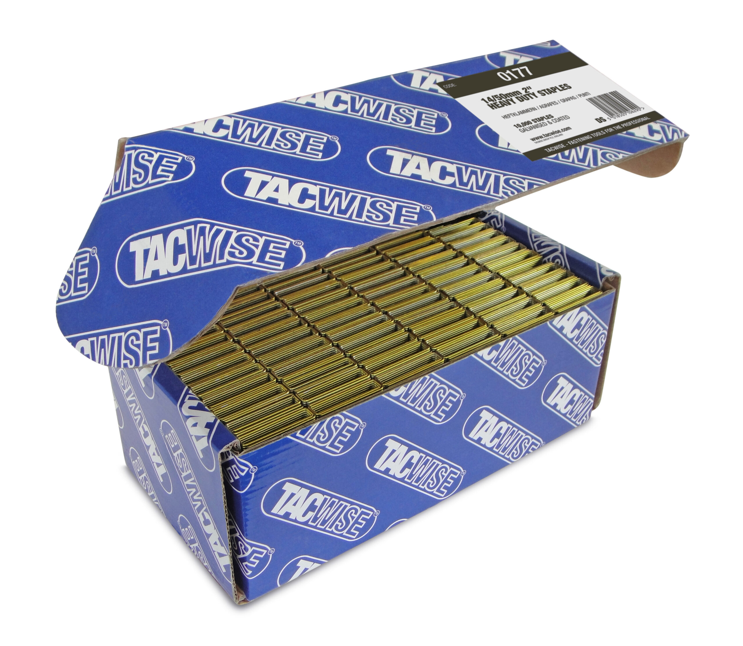 Type 14/50mm Heavy Duty Gavanised Narrow Crown Staples, Copper, Box of 10,000