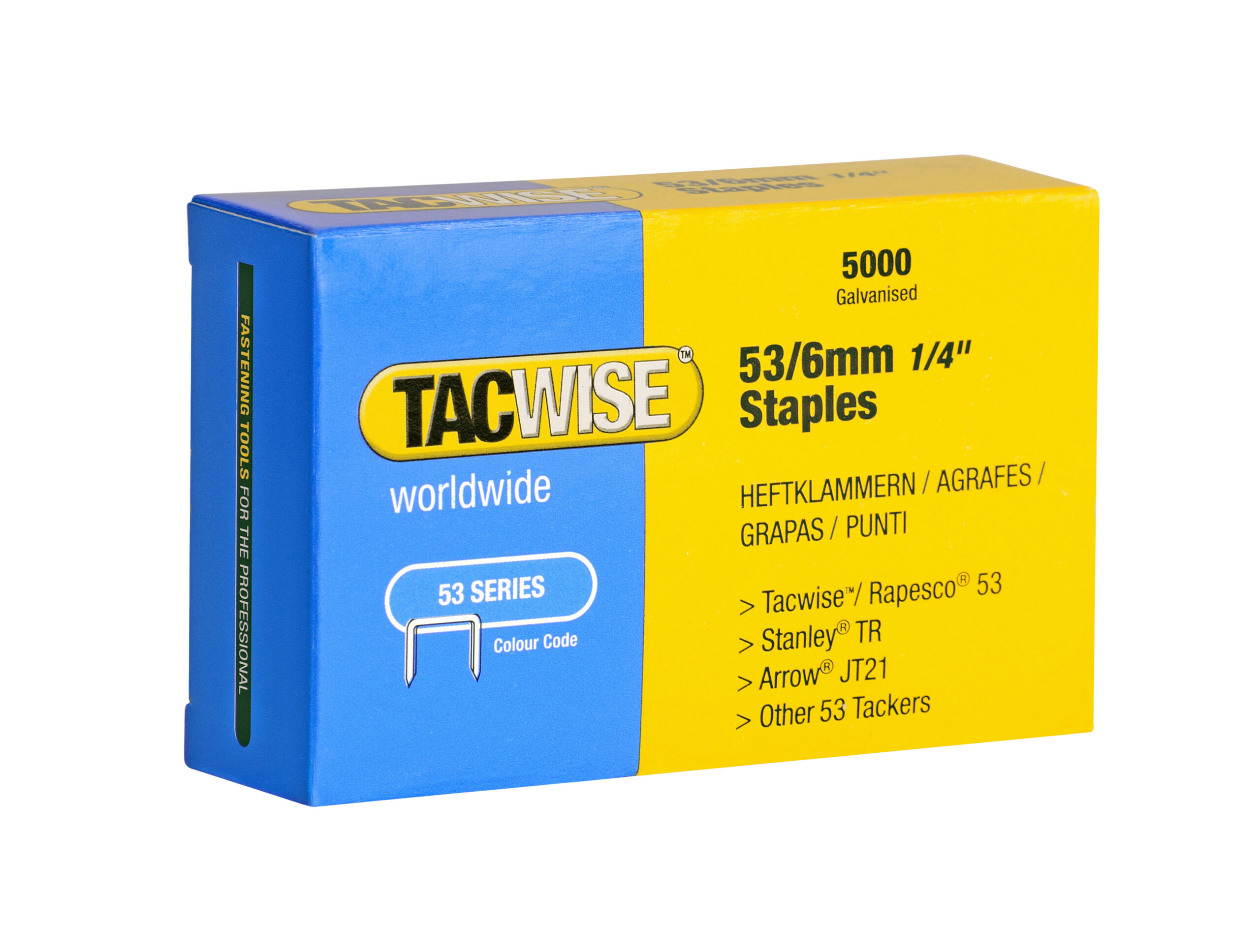 Type 53/6mm Heavy Duty Galvanised Staples, Box of 5000