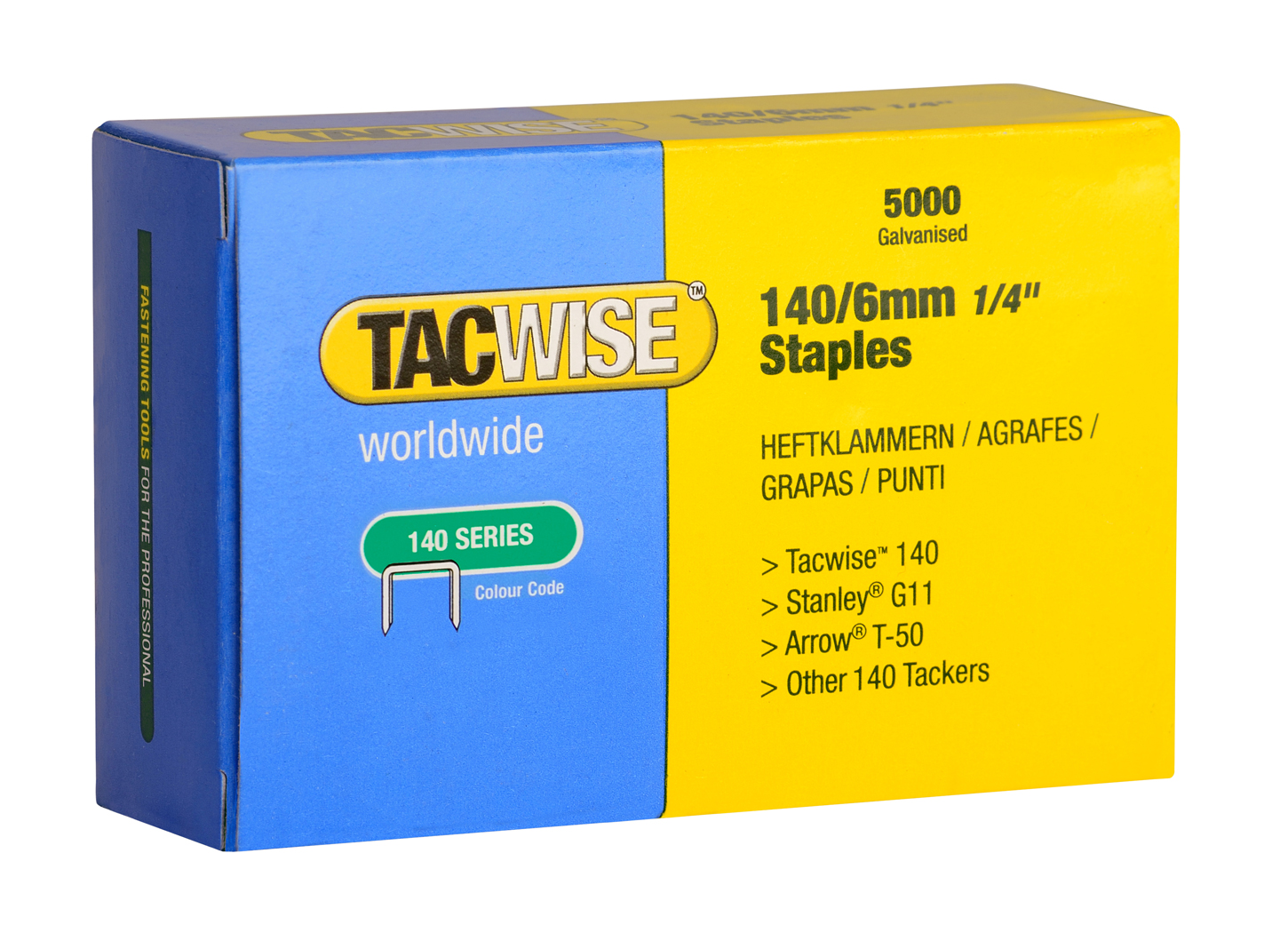 Type 140/6mm Galvanised Staples, Box of 5000