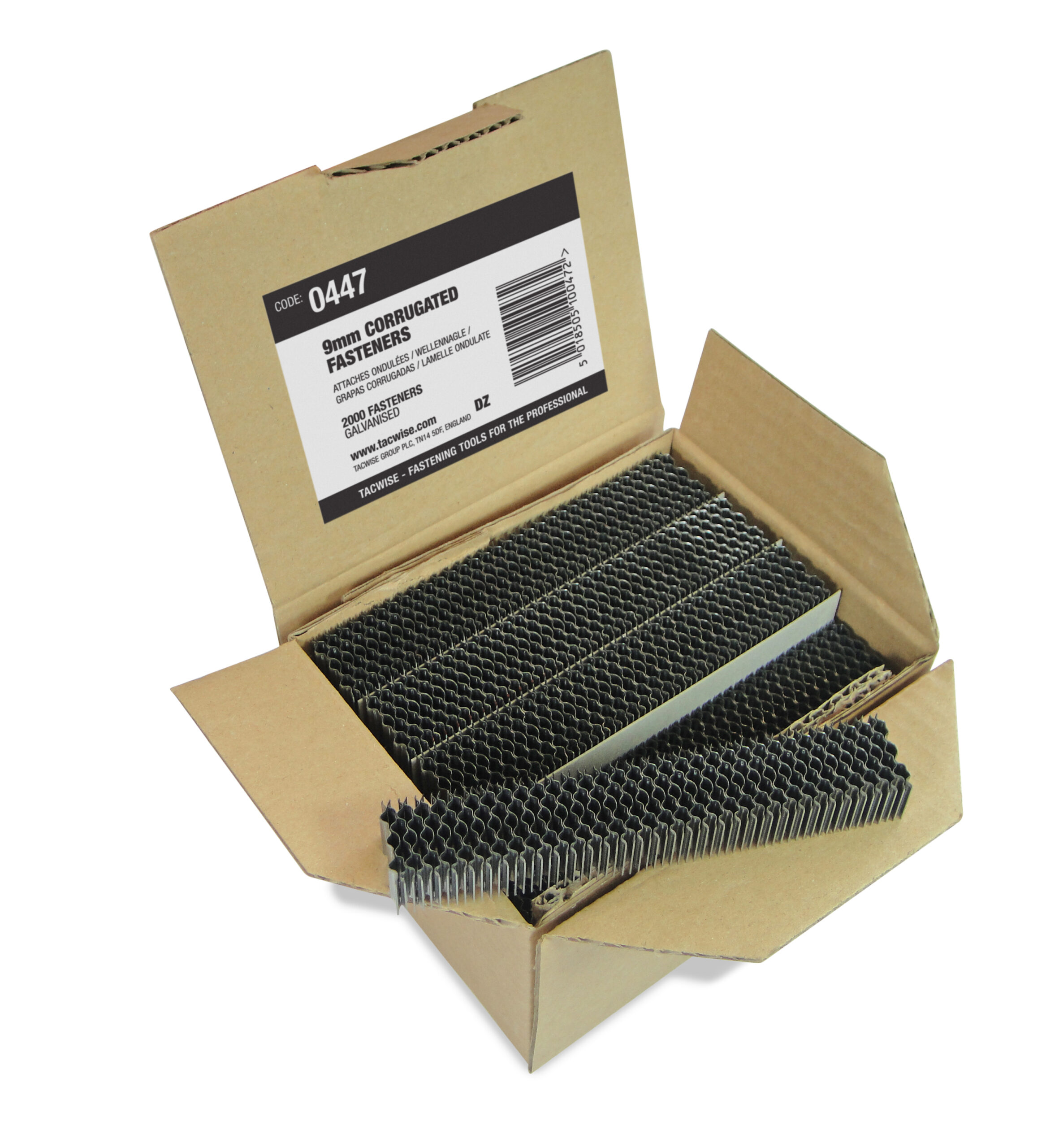 9mm Corrugated Fasteners, Pack of 2000