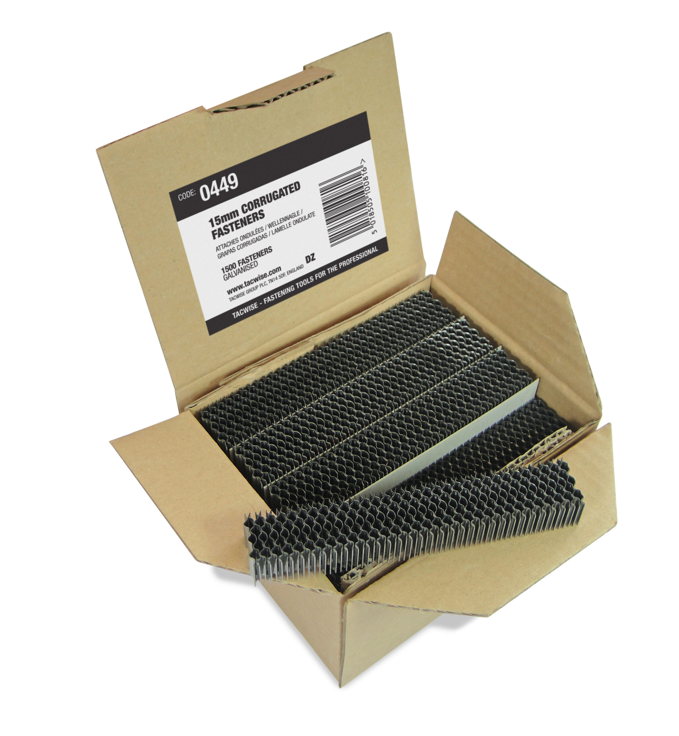 15mm Corrugated Fasteners, Pack of 1500