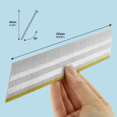 Type 15G/44mm Galvanised Angled Finish Nails, D Head, Pack of 4000 – Image 4