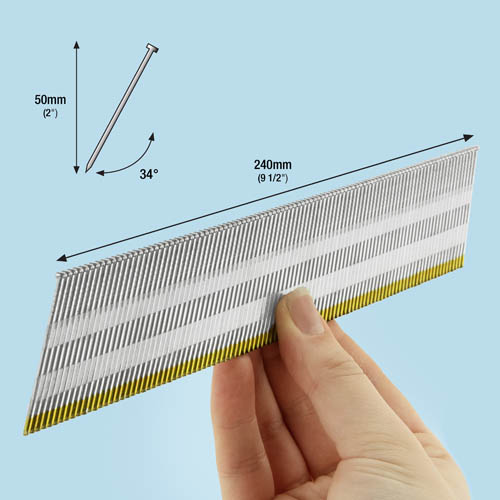 Type 15G/50mm Galvanised Angled Finish Nails, D Head, Pack of 4000 – Image 4