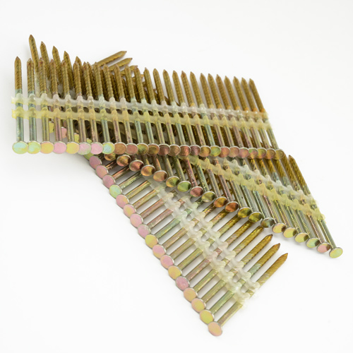 Type 2.9/50mm Extra Galvanised Framing Nails, Round Head, Screw Shank, 22° Inclined, Plastic Collated, Pack of 3000 – Image 2