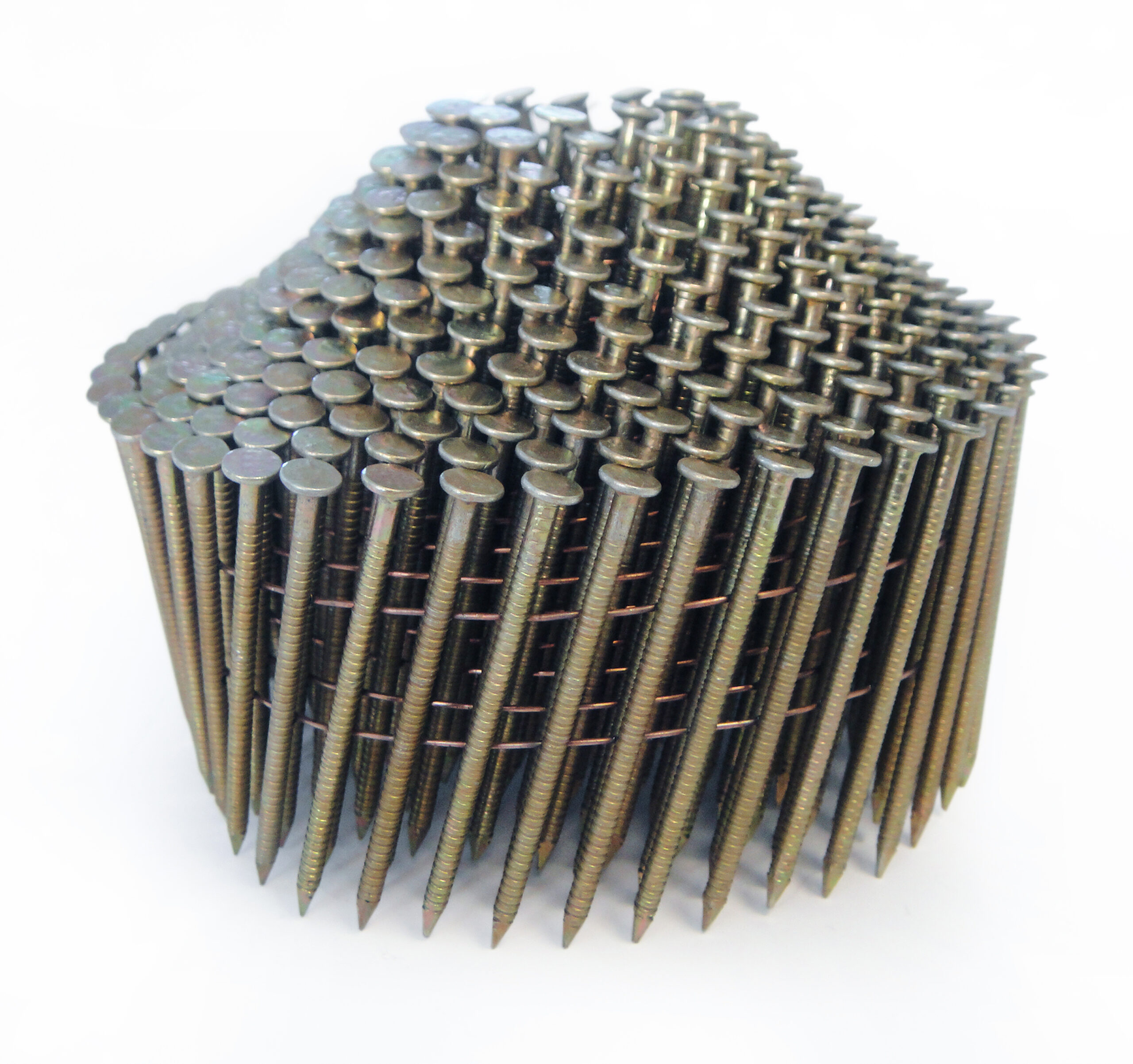 Type 2.1/32mm Galvanised Conical Top Coil Nails, Diamond Point, Ring Shank, 16° Inclined, Wire Collated, Pack of 14,400