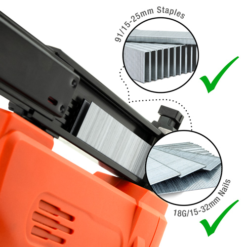 Master Nailer 191 Cordless 12V Staple/Nail Gun with 1000 Staples and 2000 Nails – Image 3