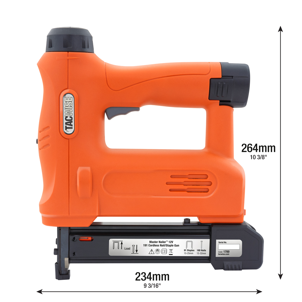Master Nailer 191 Cordless 12V Staple/Nail Gun with 1000 Staples and 2000 Nails – Image 6