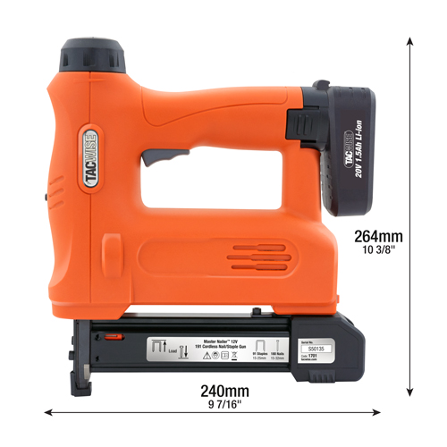 Master Nailer 191 Cordless 20V Staple/Nail Gun with 1000 Staples and 2000 Nails – Image 5
