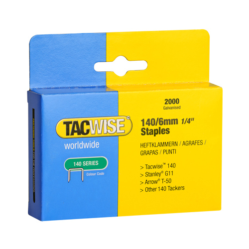 Type 140/6mm Galvanised Staples, Box of 2000