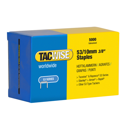 Type 53/10mm Galvanised Staples, Box of 5000