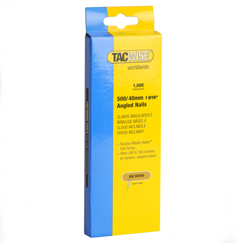 Type 18G/40mm Galvanised Angled Brad Nails for 400ELS, 26° Incline, Pack of 1000