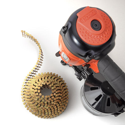 55mm Mini Air Coil Nailer with 5400 2.1/38mm Galvanised Ring Coil Nails – Image 7