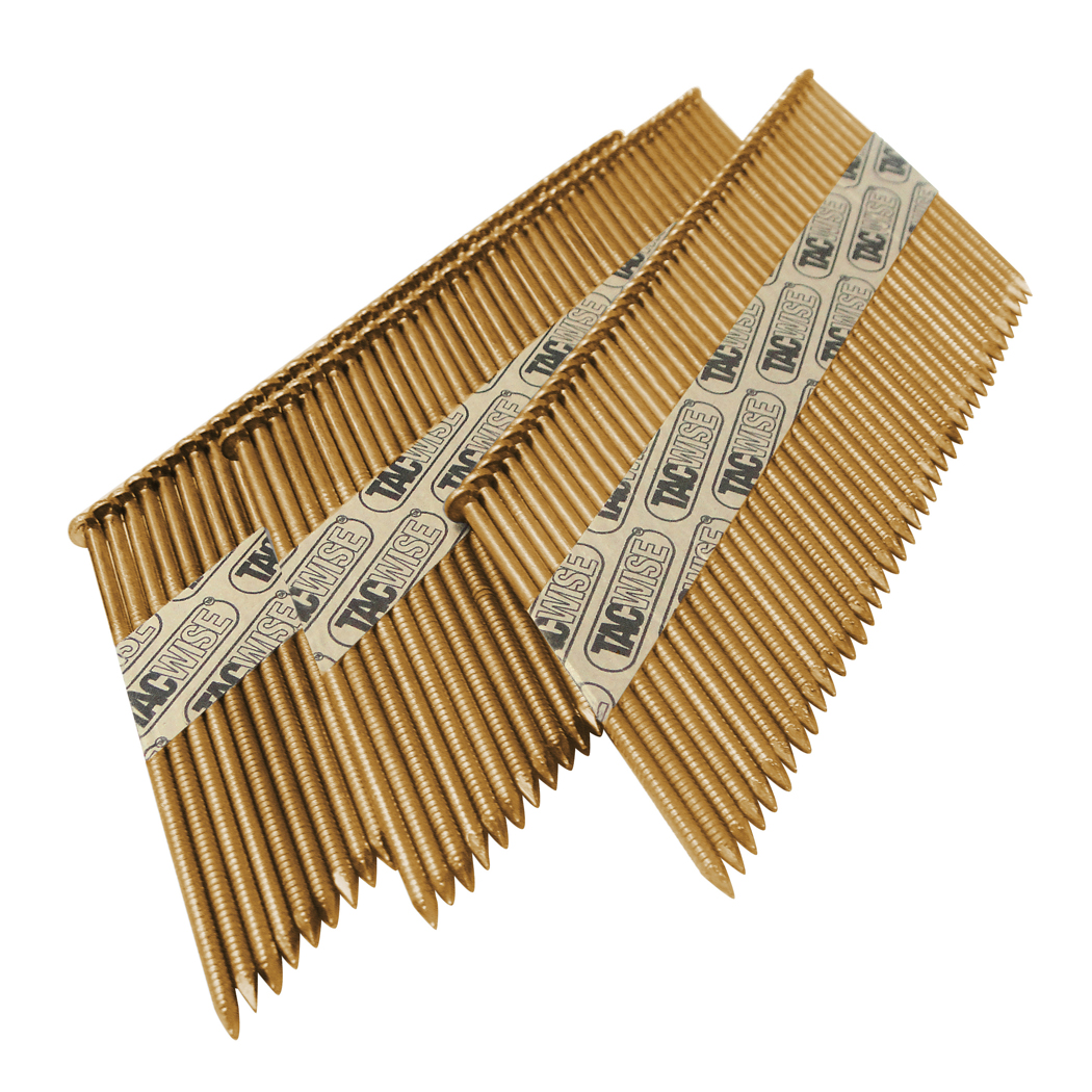 Type 2.8 / 50 mm Extra Galvanised Framing Nails, D Head, Ring Shank, 34° Inclined, Paper Collated, Pack of 800 – Image 2